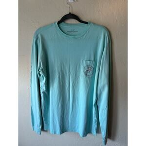 Vineyard Vines Long Sleeve Graphic Pocket Tee, Light Blue Size S